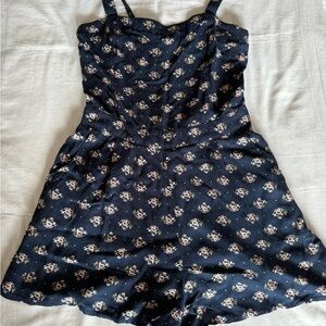 hollister navy blue floral romper